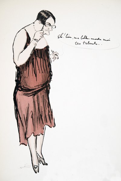 Travestito in abito rosso con pince-nez, da White Bottoms, pub. 1927 da Sem